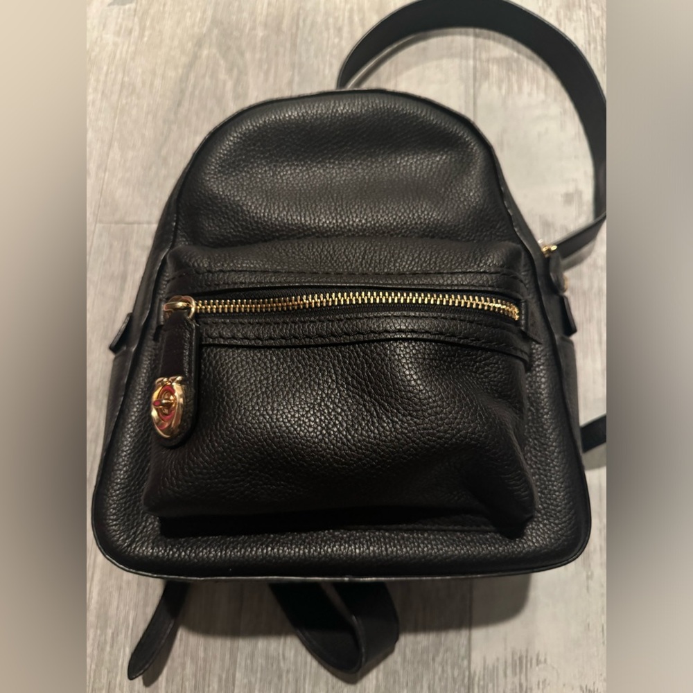 Coach Mini Backpack Black Pebble Leather
